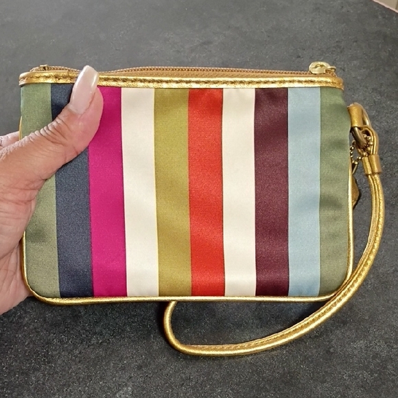 Coach Legacy Striped Wristlet - Picture 3 of 5
